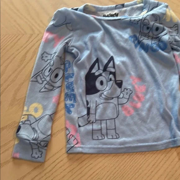 Blue Kids Pajama Set with Character Print 💜 - Picture 5 of 7